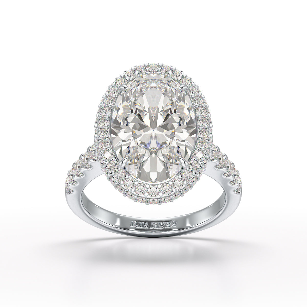 6.1 CT Oval Cut Lab Diamond Wedding Ring - Jama Jewels 
