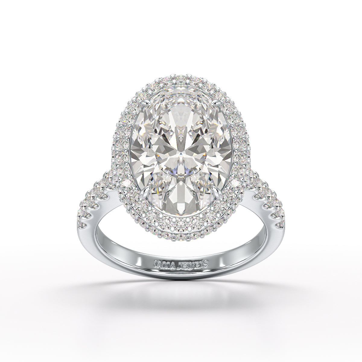 6.1 CT Oval Cut Lab Diamond Wedding Ring - Jama Jewels 