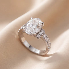 2.63 CT Oval Side Stone Ring