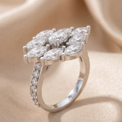2.00 CT Marquise & Round Diamond Cluster Ring