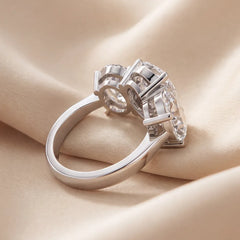 7 CT Oval Three Stone Ring