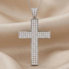 8.09 CT Round Diamond Cross Pendant