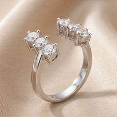 1.08 CT Round Diamond Open Cuff Ring