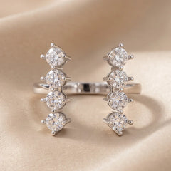0.69 CT Round Diamond Open Cuff Ring