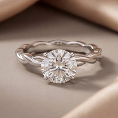 2.5 CT Round Solitaire Twist Band Ring