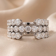 1.85 CT Round Diamond Triple Row Band Ring