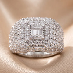 3.64 CT Baguette & Round Diamond Pavé Dome Ring