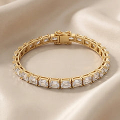 3.85 CT Emerald Diamond Tennis Bracelet