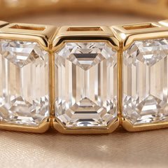 3.06 CT Emerald-cut Diamond Half Eternity Ring