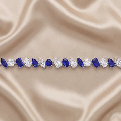 6.93 CT Multi Shape Diamond & Sapphire Tennis Bracelet