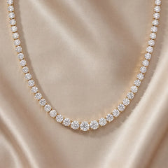 10.00 CT Round Cut Diamond Graduated Tennis Necklace