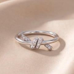 0.16 CT Diamond Knot Ring