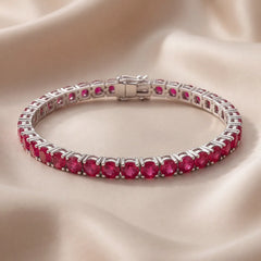4.54 CT Round Ruby Tennis Bracelet