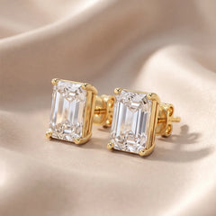 2 CT Radiant Diamond Stud Earrings