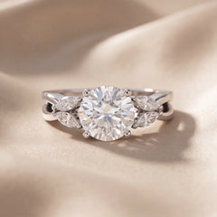 2.28 CT Round & Marquise Diamond Solitaire Ring