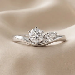 0.45 CT Round & Marquise Diamond Bypass Ring