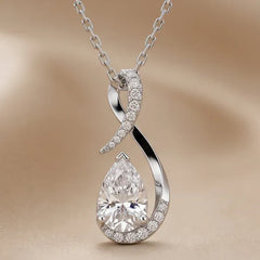 2.16 CT Pear Diamond Swirl Chain Necklace