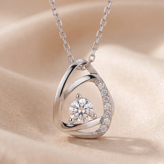 0.43 CT Round Diamond Open Triangle Pendant