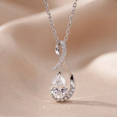 1.10 CT Pear Cut Diamond Twist Pendant
