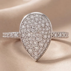 1 CT Round Diamond Pear Cluster Ring