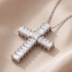 2.45 CT Baguette Diamond Cross Chain Pendant