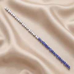 6.93 CT Multi Shape Diamond & Sapphire Tennis Bracelet