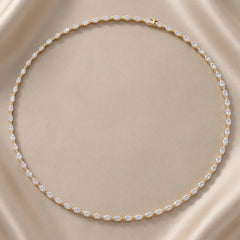 9.90 CT Marquise Cut Diamond Tennis Necklace