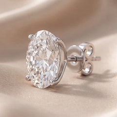 3 CT Oval Diamond Stud Earrings