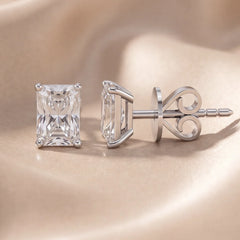 1 CT Radiant Diamond Stud Earrings