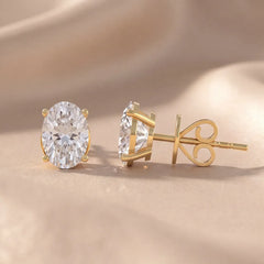 2 CT Oval Diamond Stud Earrings