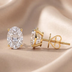 3 CT Oval Diamond Stud Earrings