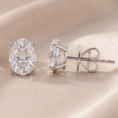 2 CT Oval Diamond Stud Earrings