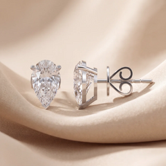 2 CT Pear Diamond Stud Earrings