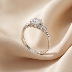 1.16 CT Round Diamond Marquise Accent Ring