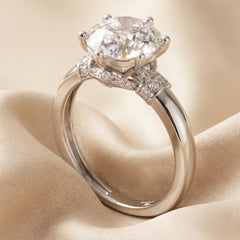 3.18 CT Round Diamond Accent Ring