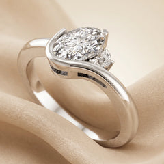 1.04 CT Oval Diamond Accent Ring