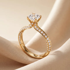1.64 CT Round Diamond Pavé Ring