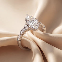 1.64 CT Marquise Side Diamond Ring