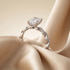 2.28 CT Emerald-cut Diamond Rope Band Ring