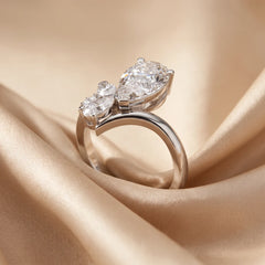 2.61 CT Marquise & Pear Cluster Diamond Ring