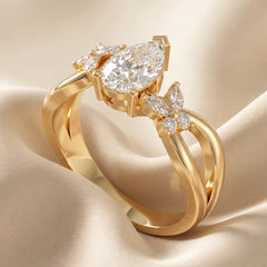 1.20 CT Pear Side Diamond Ring