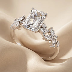 2.28 CT Emerald-cut Diamond Side Stone Ring