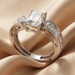 2.61 CT Emerald-Cut Diamond Channel Ring