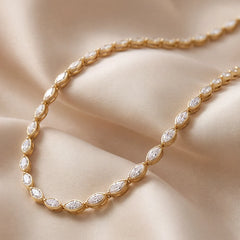 20.7 CT Marquise Cut Tennis Necklace