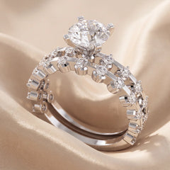 1.88 CT Round Diamond Pavé Twin Ring