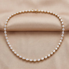 19.5 CT Pear Diamond Tennis Necklace