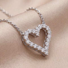 0.78 CT Diamond Open Heart Pendant