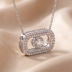 0.71 CT Round Diamond Bar Pendant