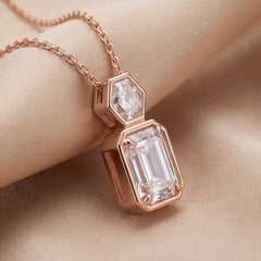 2.90 CT Emerald-cut & Hexagon Diamond Pendant