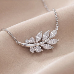 1.02 CT Marquise & Round Diamond Leaf Pendant